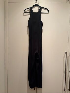L'AGENCE Black Sleeveless Jumpsuit with Halter Neck